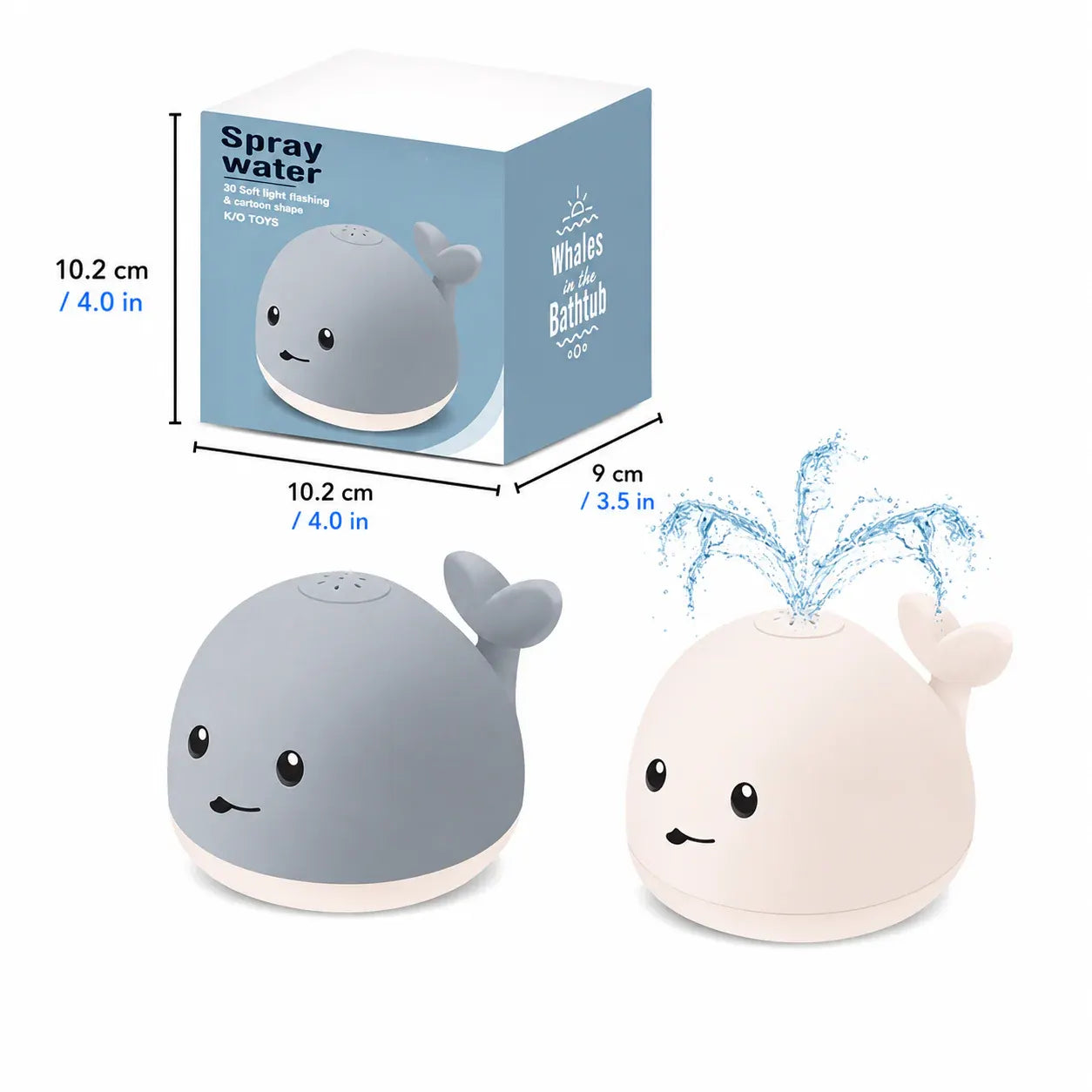 Whale Light-Up Automatic Water Spinner Bath Toy