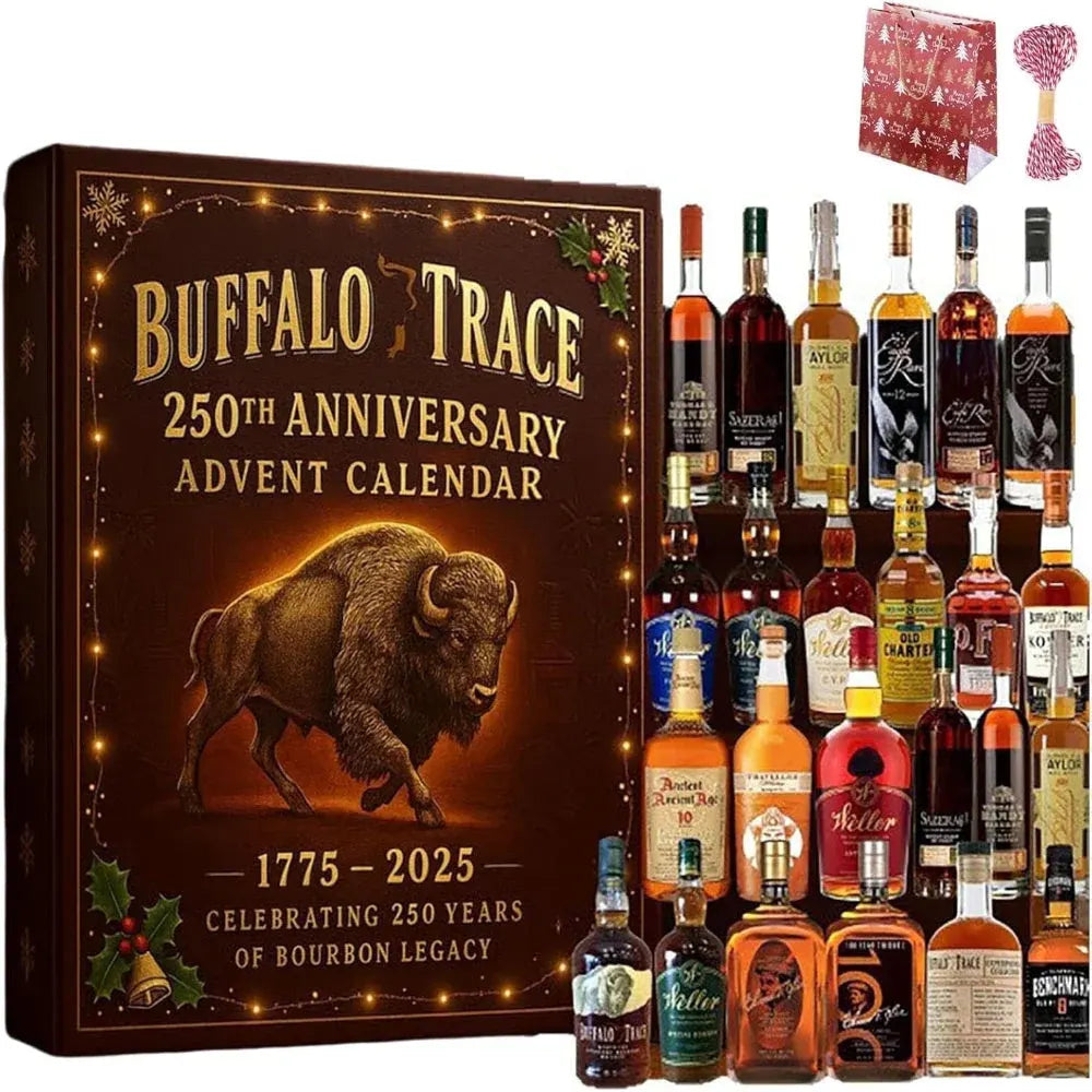 Whiskey Bourbon Countdown Advent Calendar Ornament Gift Set