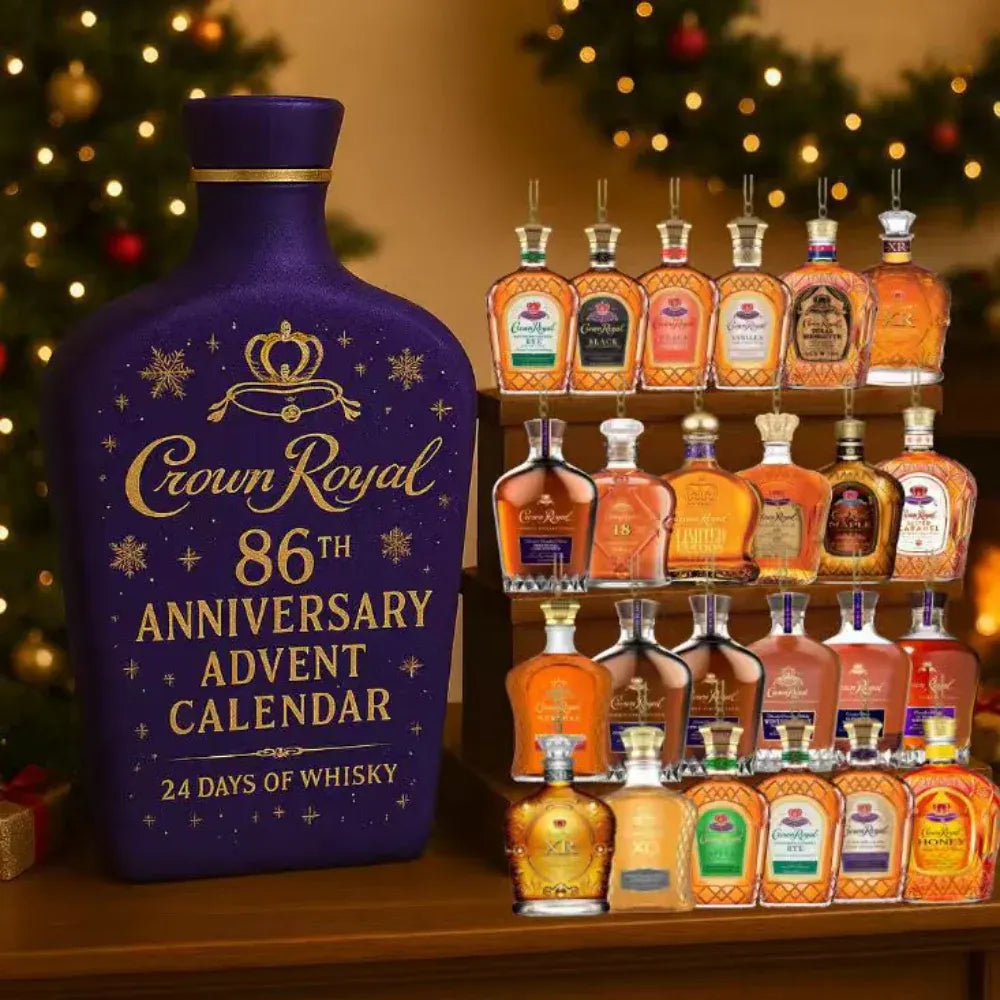 Whiskey-Themed Decorative Holiday Advent Countdown Calendar Set