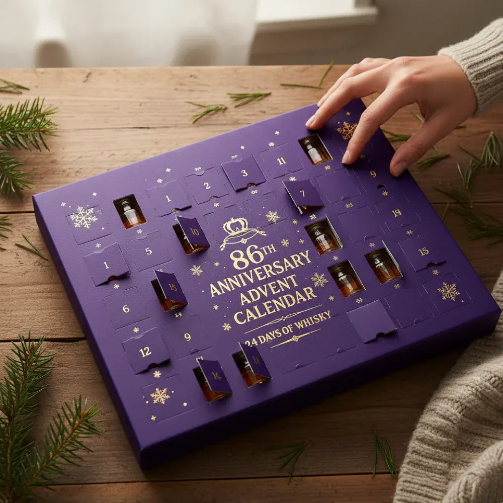 Whiskey-Themed Decorative Holiday Advent Countdown Calendar Set