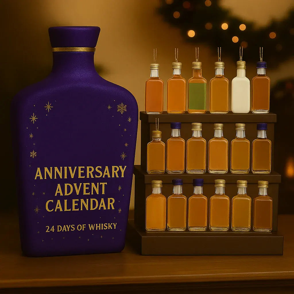Whiskey-Themed Decorative Holiday Advent Countdown Calendar Set