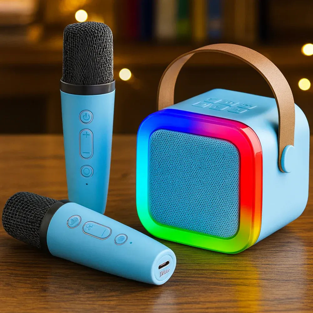 Wireless Bluetooth Mini Karaoke Machine with Microphone for Kids