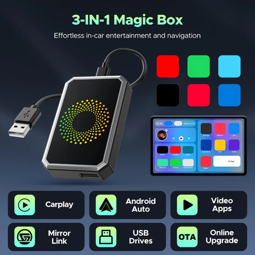 Wireless CarPlay Adapter Auto Media Streaming Display Box