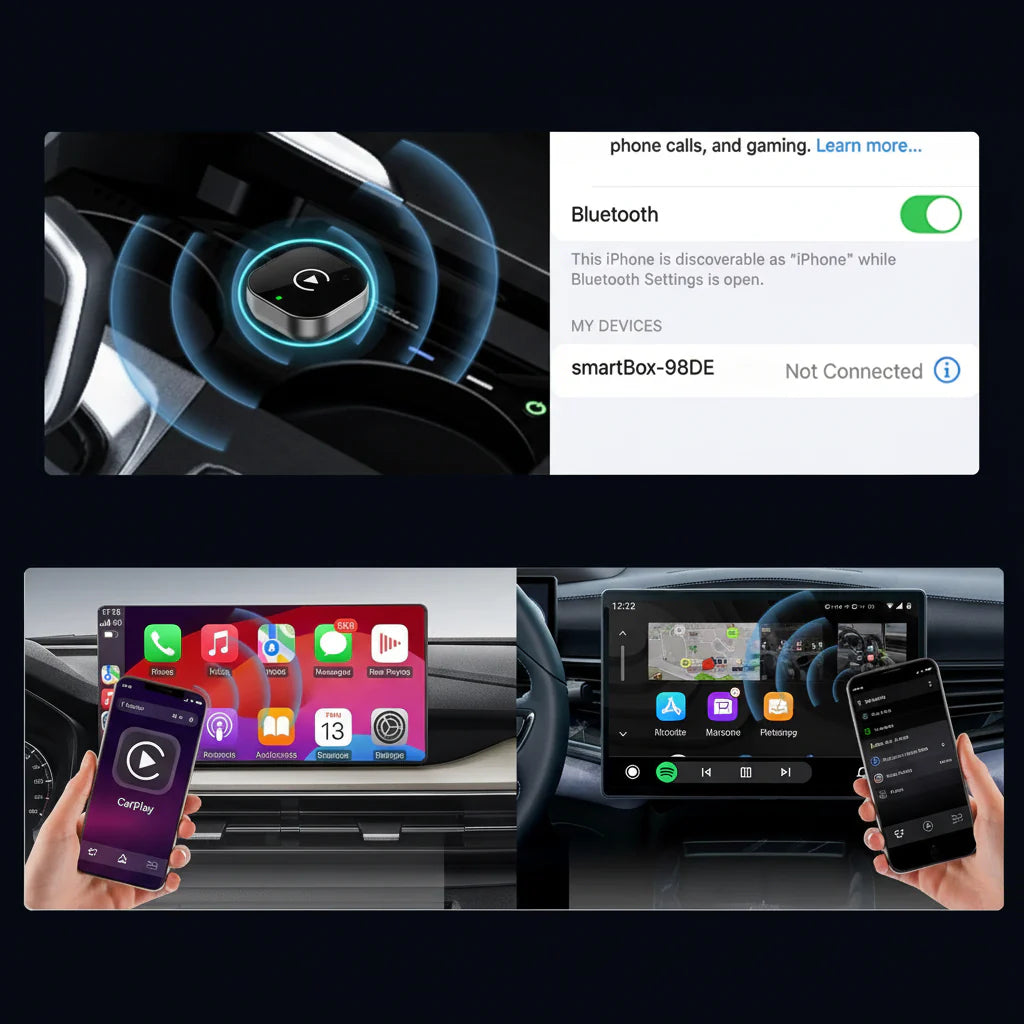 Wireless CarPlay & Android Auto USB Dongle Adapter, Plug-and-Play