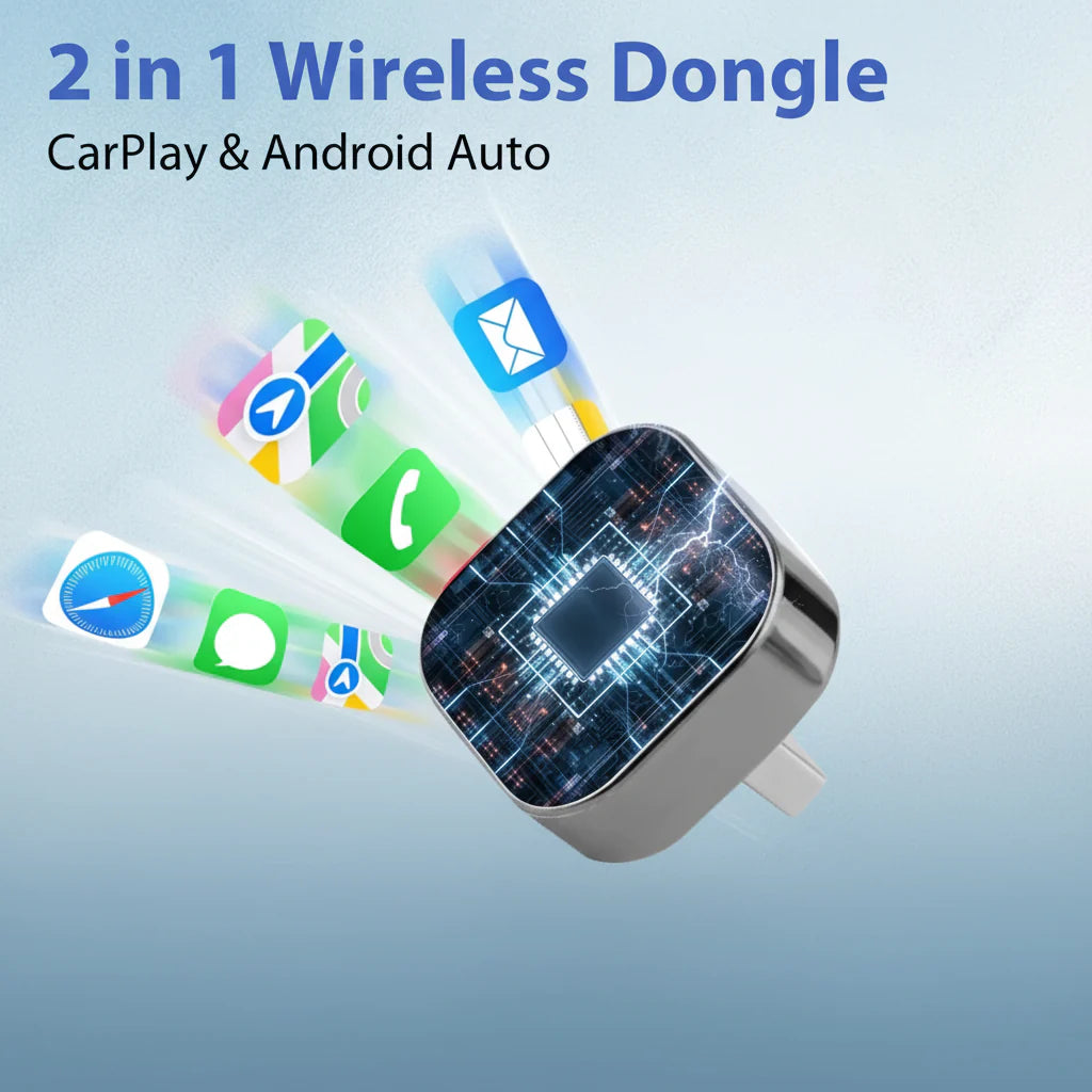 Wireless CarPlay & Android Auto USB Dongle Adapter, Plug-and-Play