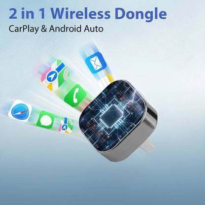 Wireless CarPlay & Android Auto USB Dongle Adapter, Plug-and-Play
