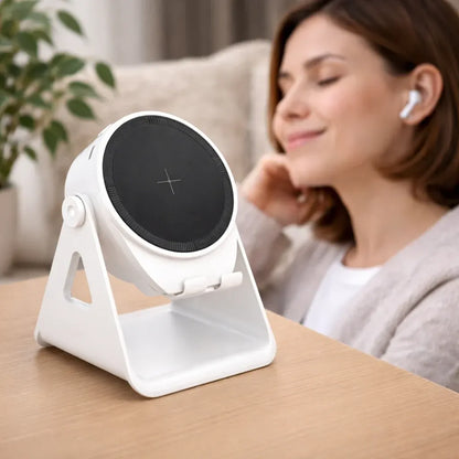Wireless Charging Phone Stand with Built-In Bluetooth Speaker