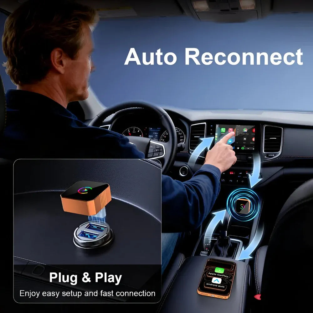 Wireless Mini USB Adapter for Auto CarPlay Connectivity