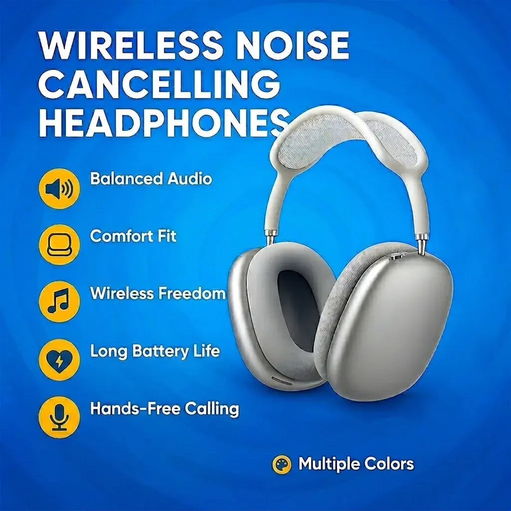 Wireless Over-Ear Bluetooth Headphones with Noise Cancelling Technology