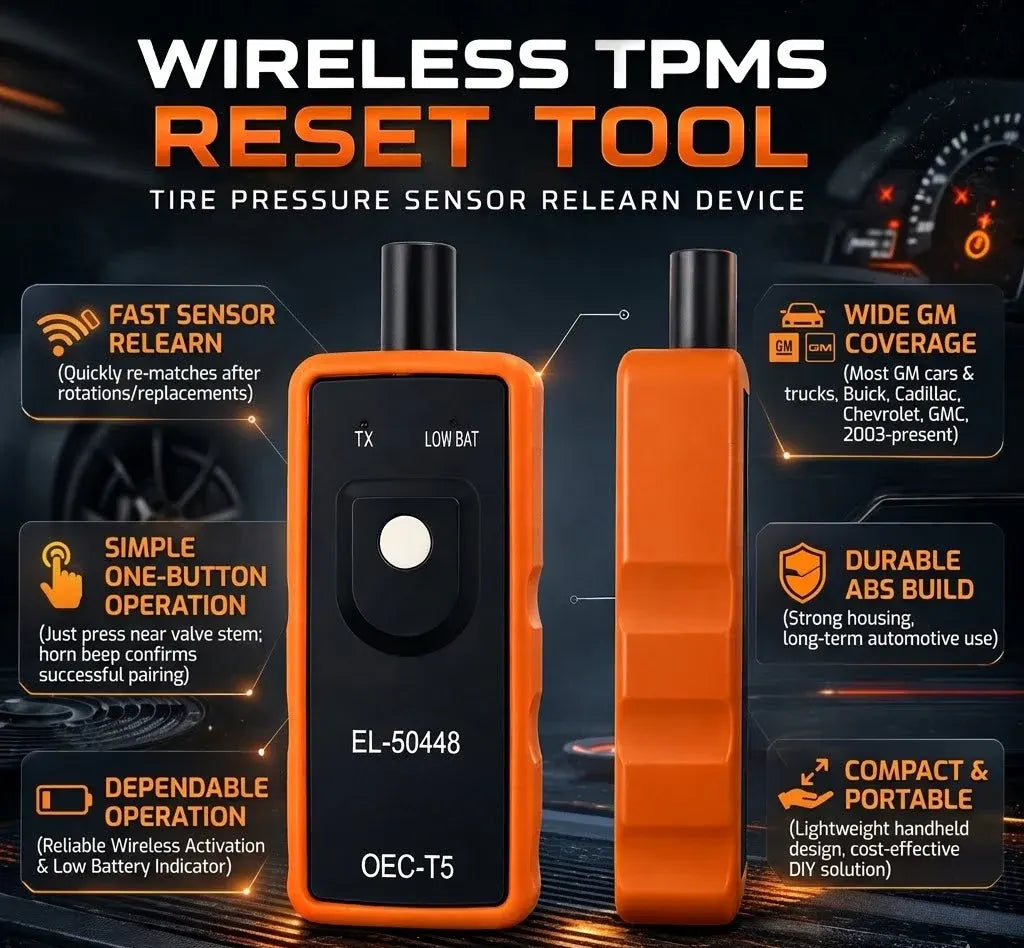 Wireless TPMS Reset Tool - Tire Pressure Sensor Relearn Device