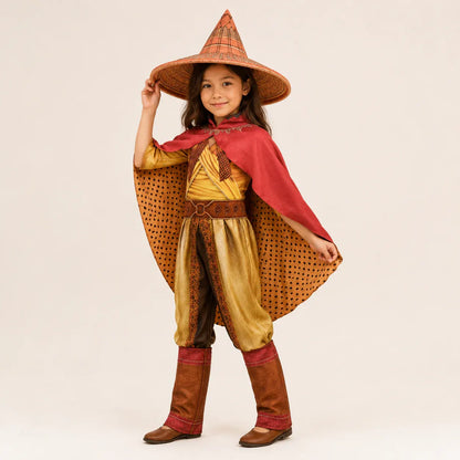 Witch Costume Set with Cape and Hat for Halloween Party