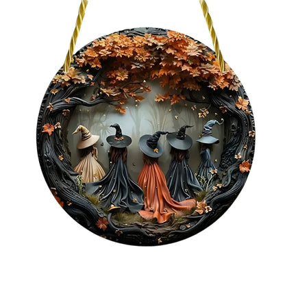 Witch Folklore Wooden Door Hanger Wall Decor Sign