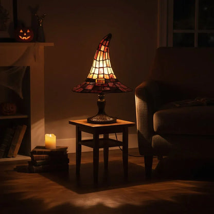 Witch Hat Design Halloween Table Lamp Decor