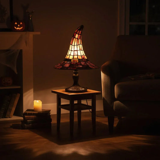Witch Hat Design Halloween Table Lamp Decor