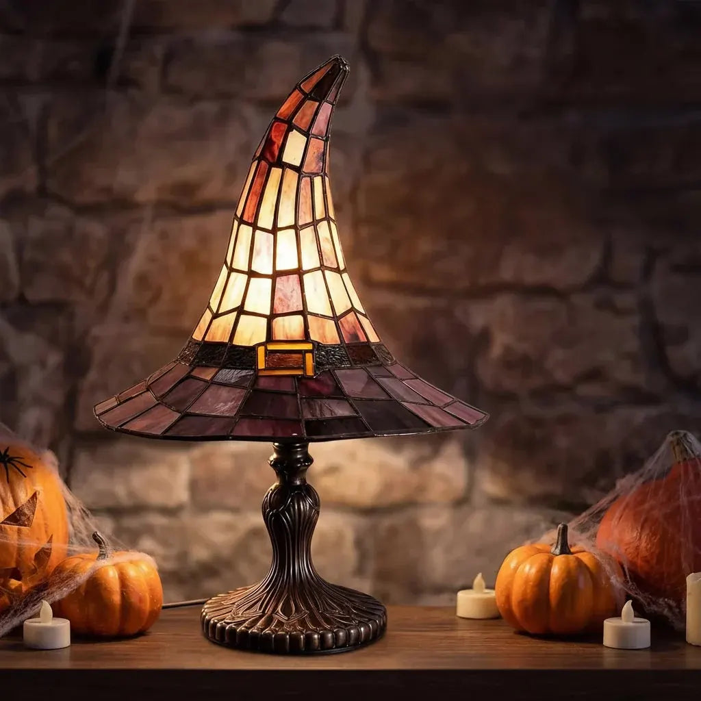 Witch Hat Design Halloween Table Lamp Decor