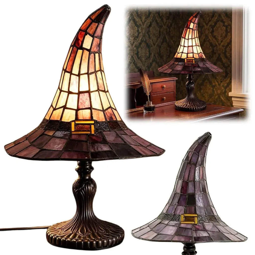 Witch Hat Design Halloween Table Lamp Decor