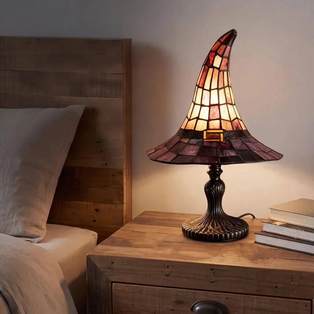 Witch Hat Design Halloween Table Lamp Decor