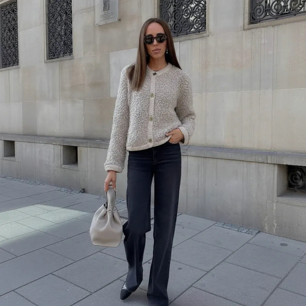Women's Casual Teddy Fleece Overshirt Jacket for Formal Wear