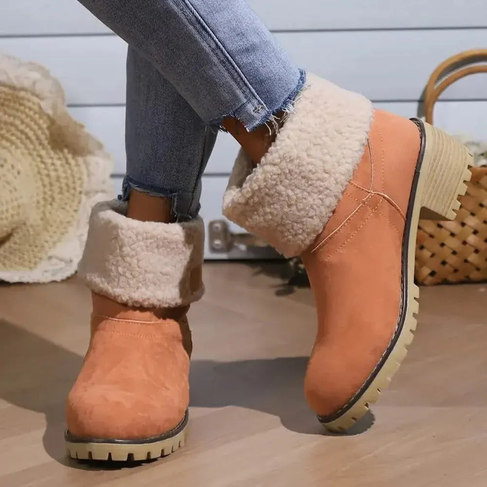 Women's Chunky Heel Winter Boots
