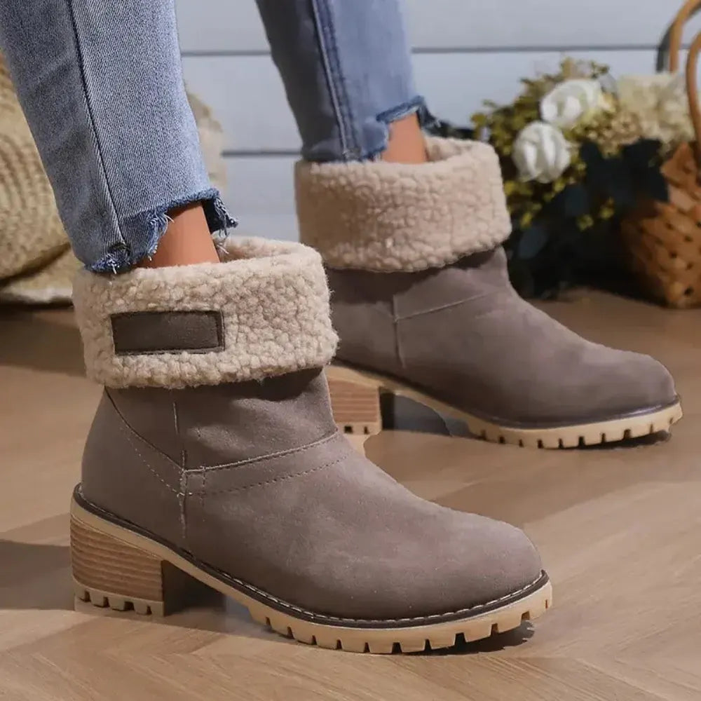 Women's Chunky Heel Winter Boots