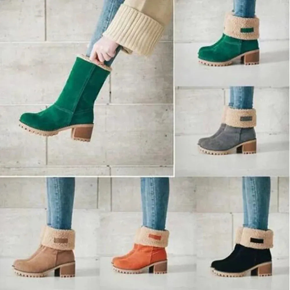 Women's Chunky Heel Winter Boots