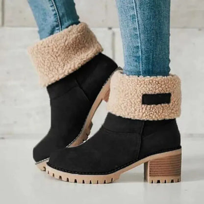 Women's Chunky Heel Winter Boots