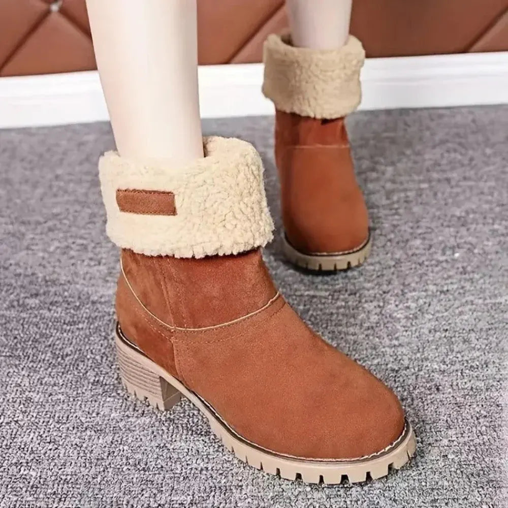 Women's Chunky Heel Winter Boots