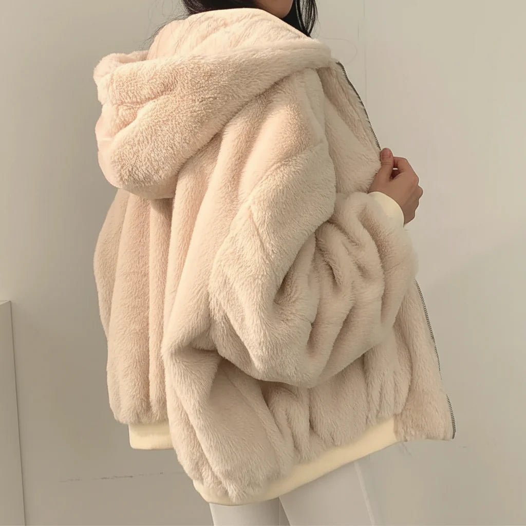 Women's Fleece-Lined Zip-Up Casual Winter Coat