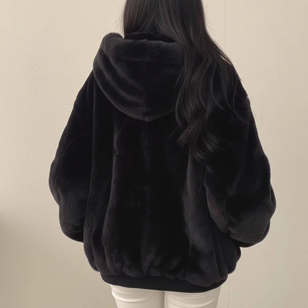 Women's Fleece-Lined Zip-Up Casual Winter Coat