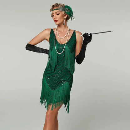 Women's Fringe Flapper Dress Halloween Costume