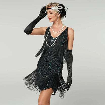 Women's Fringe Flapper Dress Halloween Costume