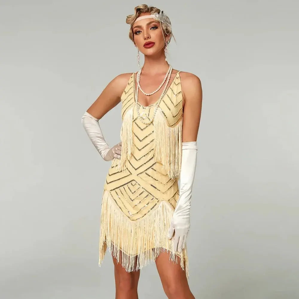 Women's Fringe Flapper Dress Halloween Costume