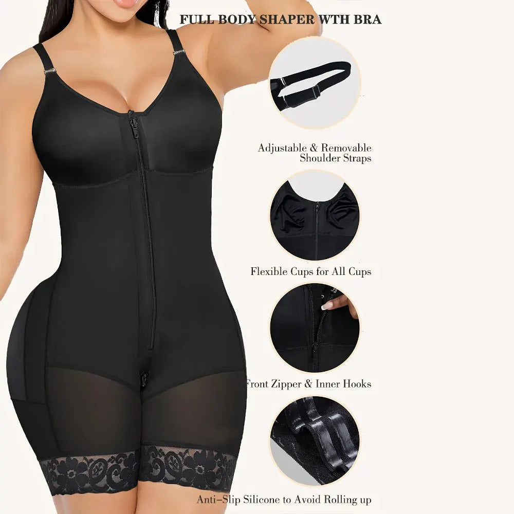 Women's Full Body Shaper Bodysuit Seamless One-Piece Undergarment