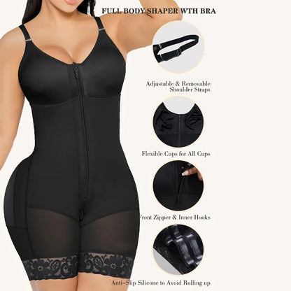 Women's Full Body Shaper Bodysuit Seamless One-Piece Undergarment