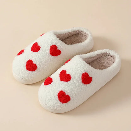 Women's Heart Print Memory Foam House Slippers