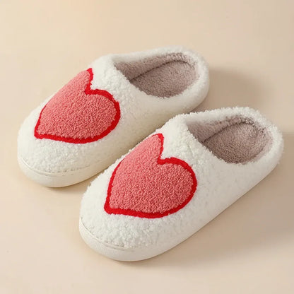 Women's Heart Print Memory Foam House Slippers