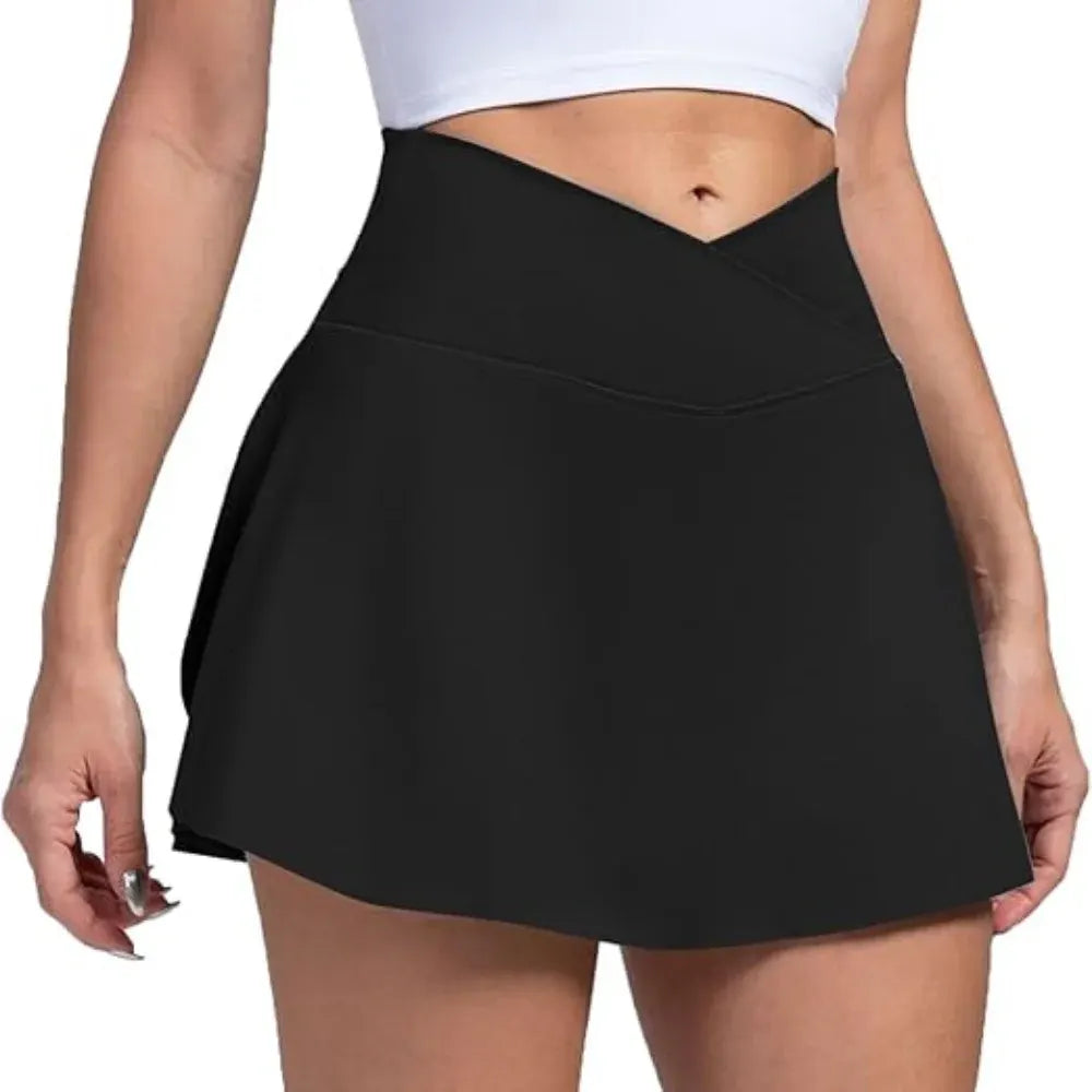 Women's High-Waisted Tennis Skort with Pockets for Pickleball