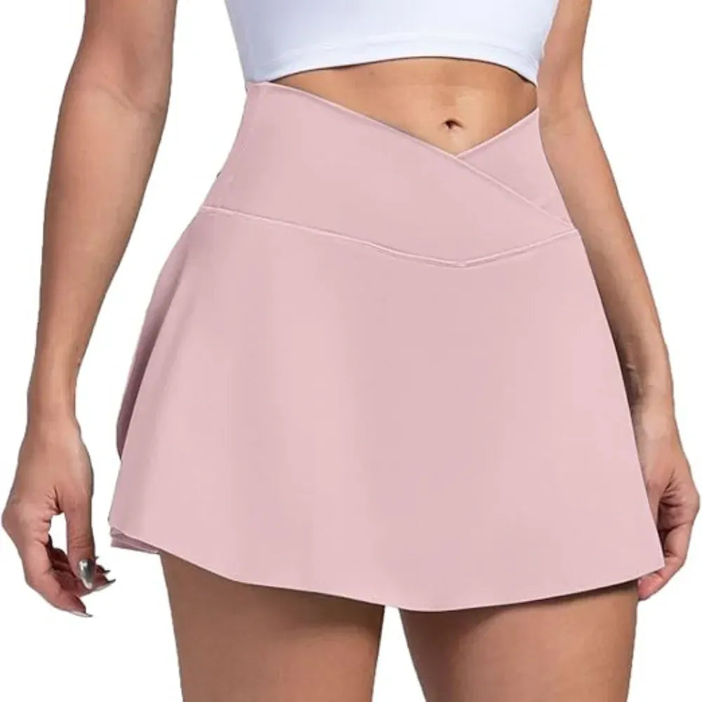 Women's High-Waisted Tennis Skort with Pockets for Pickleball