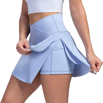 Women's High-Waisted Tennis Skort with Pockets for Pickleball