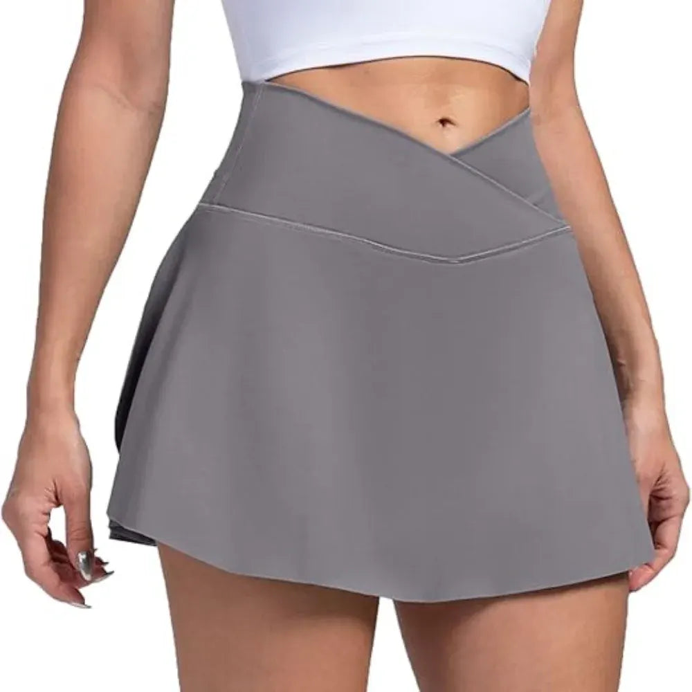 Women's High-Waisted Tennis Skort with Pockets for Pickleball