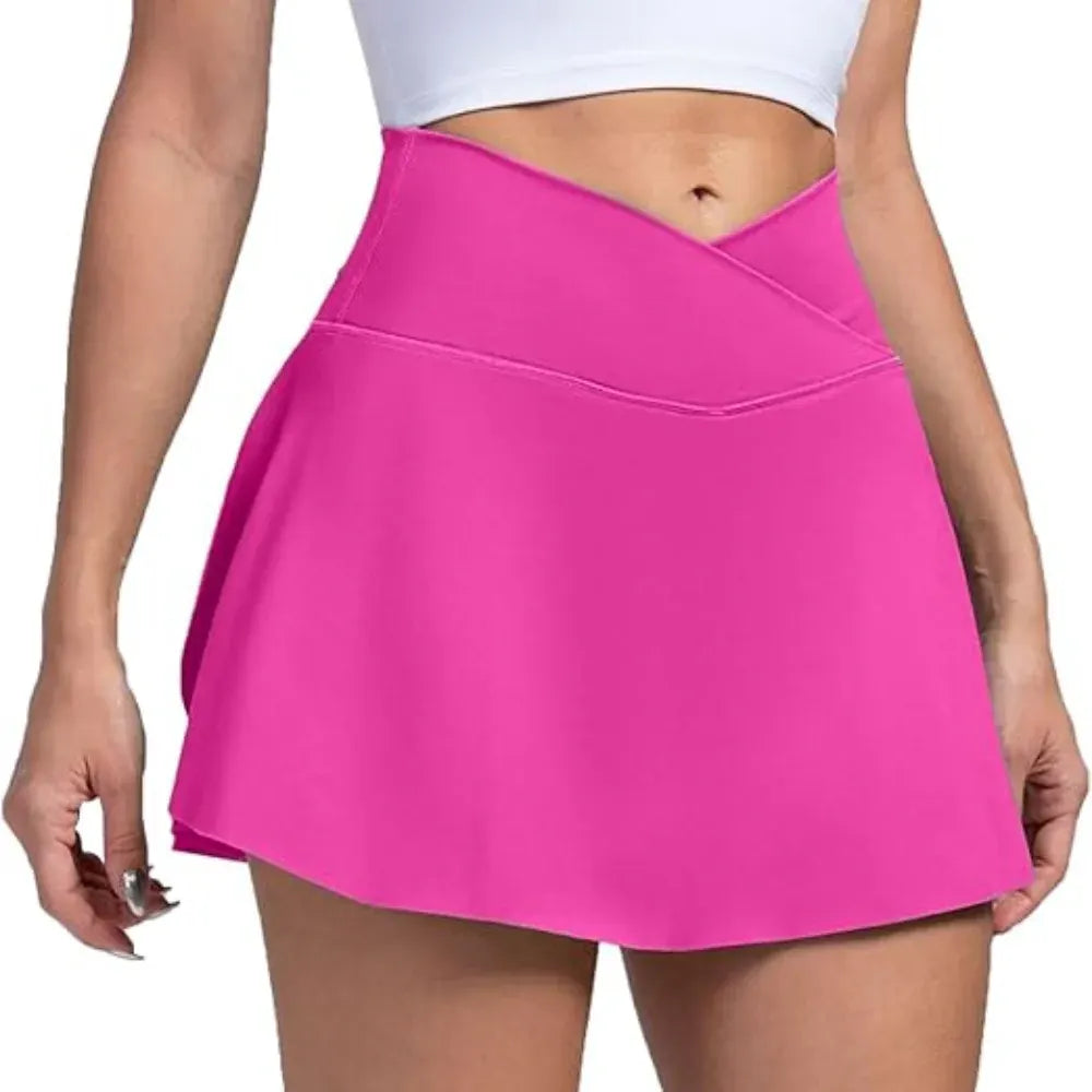 Women's High-Waisted Tennis Skort with Pockets for Pickleball