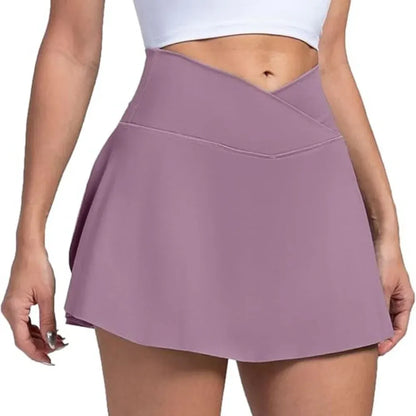 Women's High-Waisted Tennis Skort with Pockets for Pickleball