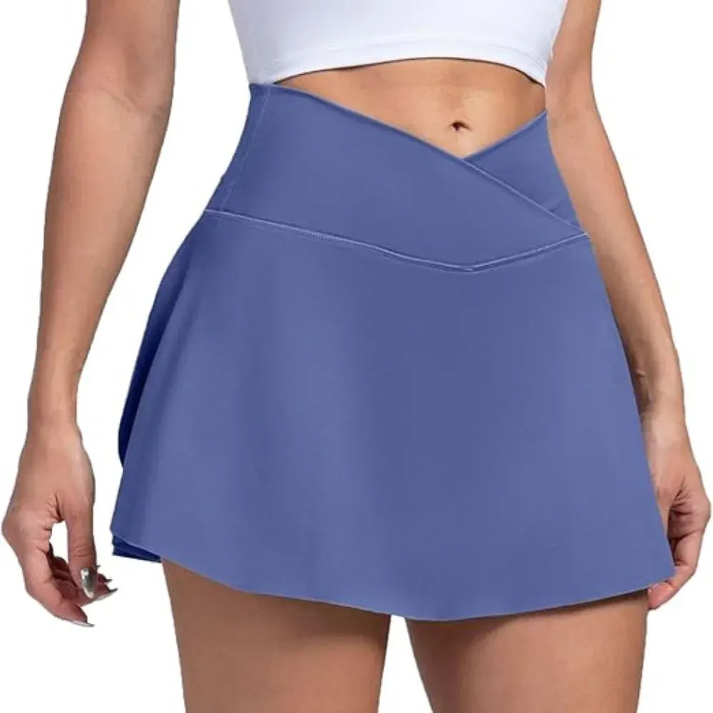 Women's High-Waisted Tennis Skort with Pockets for Pickleball