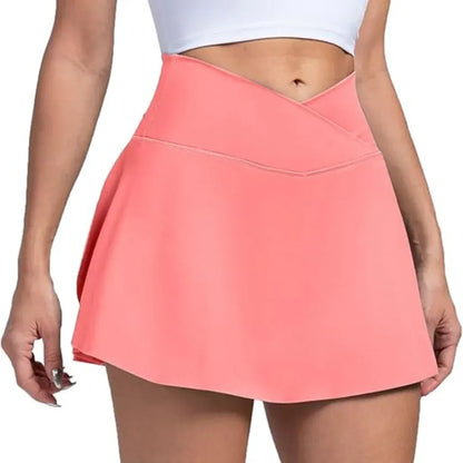 Women's High-Waisted Tennis Skort with Pockets for Pickleball