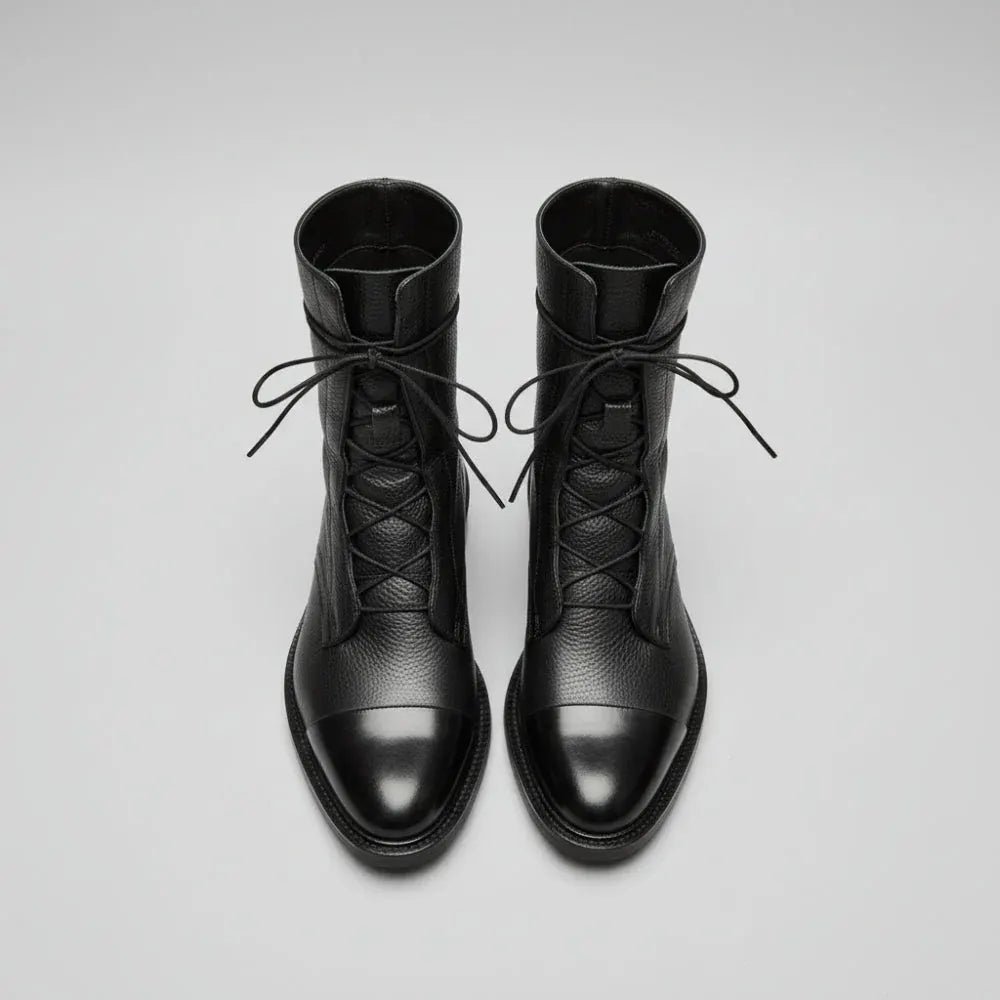 Women's Lace-Up Leather Dress Ankle Booties