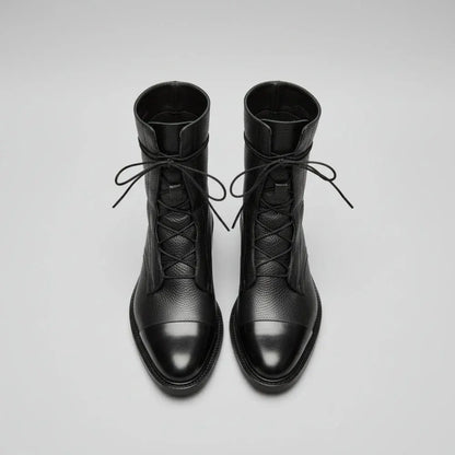 Women's Lace-Up Leather Dress Ankle Booties