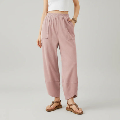 Women's Lightweight Straight-Leg Casual Trousers for Summer