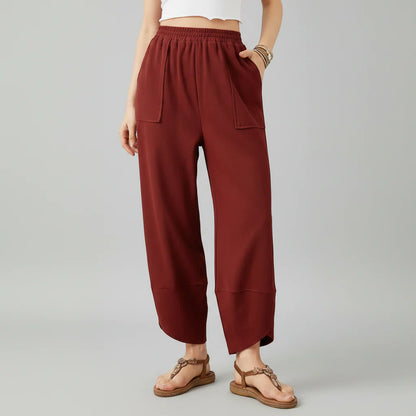 Women's Lightweight Straight-Leg Casual Trousers for Summer
