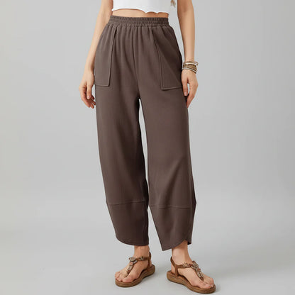 Women's Lightweight Straight-Leg Casual Trousers for Summer