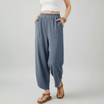 Women's Lightweight Straight-Leg Casual Trousers for Summer